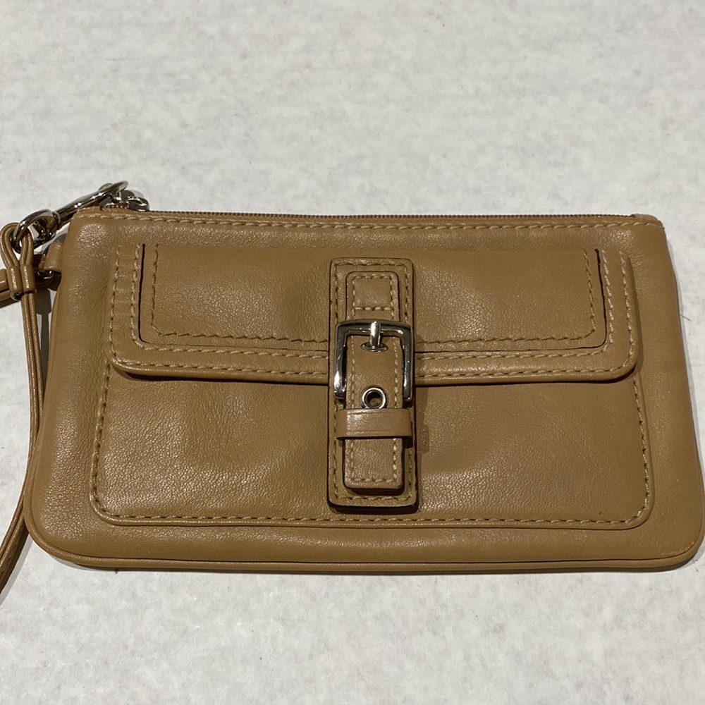 COACH Tan Leather Wristlet